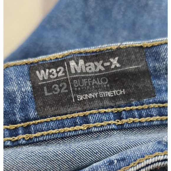 Buffalo David Bitton Jeans Men's 32** Blue Medium Fade Max-X Skinny Stretch - Picture 7 of 16